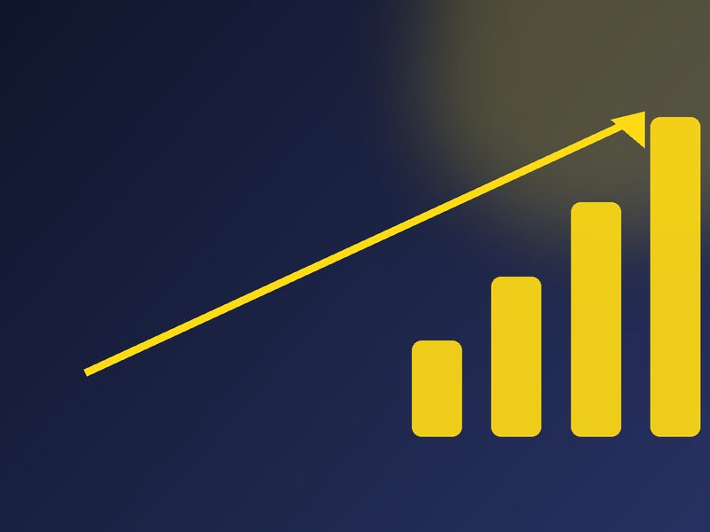 Upward growth chart representing a rising sales career